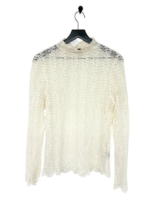 Modern Grunge Top Long Sleeve By Red In Ivory, Size: Xl