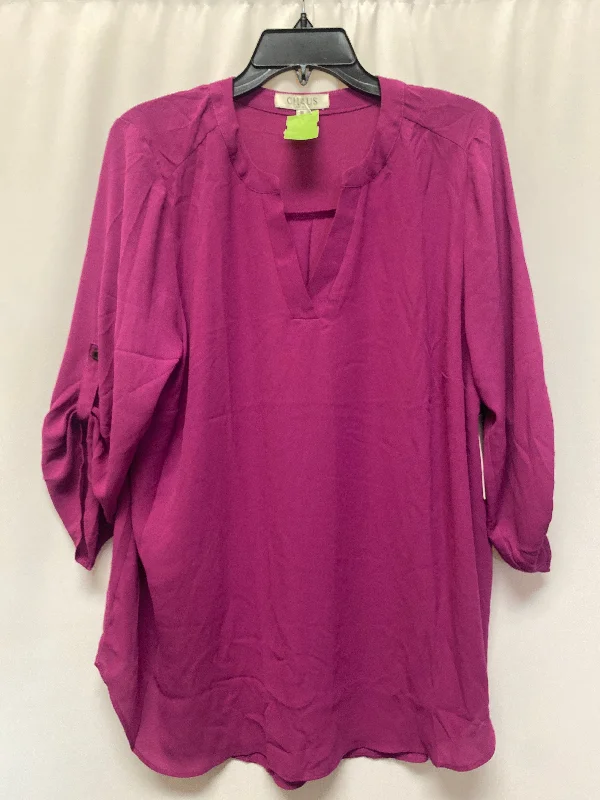 Contemporary Relaxed Top 3/4 Sleeve By Chaus  Size: 1x