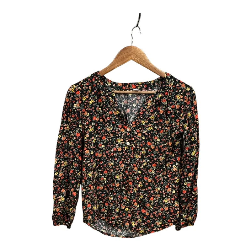 Layered Utility Top Long Sleeve By Old Navy In Floral Print, Size: M