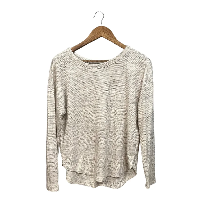 Monochrome Essentials Top Long Sleeve By Lou And Grey In Tan, Size: M