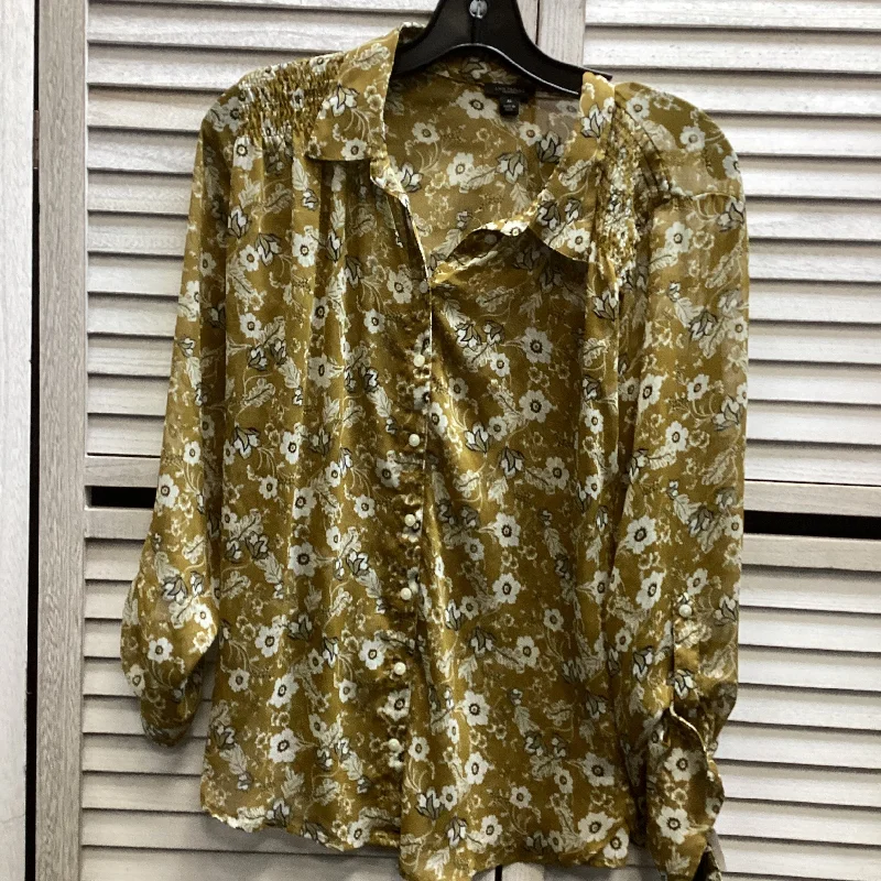 Classic Patterns Top Long Sleeve By Ann Taylor In Floral Print, Size: Xs