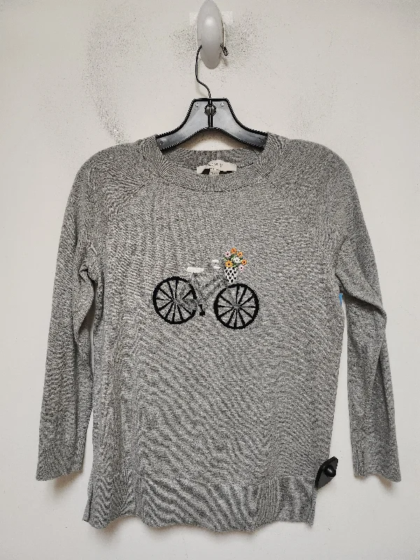 Casual Contemporary Top Long Sleeve By Loft In Grey, Size: Xs