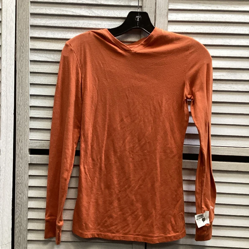 Sleek Modern Top Long Sleeve By Cuddl Duds In Orange, Size: Xs