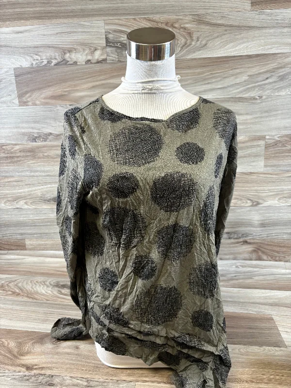 Clean Fashion Top Long Sleeve By Chalet In Black & Green, Size: S