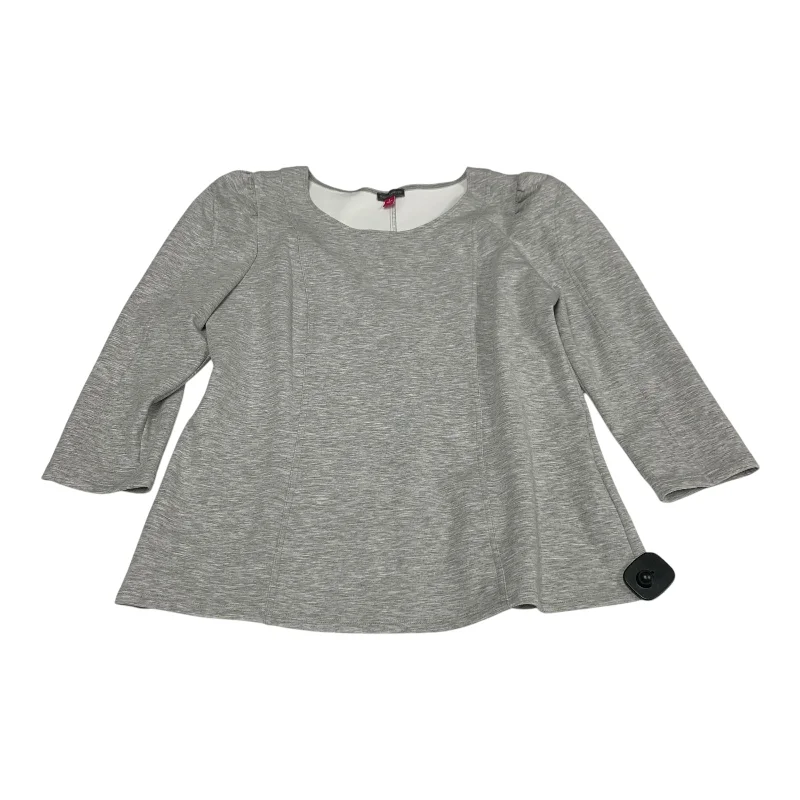 Classic Retro Top Long Sleeve By Vince Camuto In Grey, Size: L