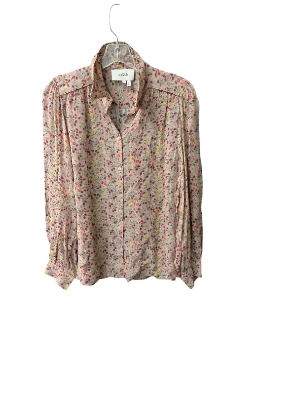 Urban Prints Top Long Sleeve By Cmc In Floral Print, Size: M