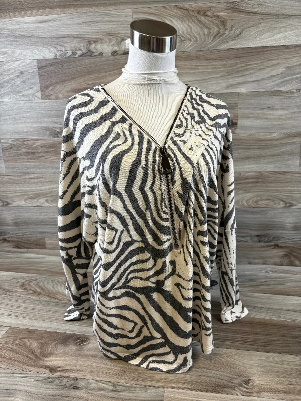 Simple Aesthetic Top Long Sleeve By Cmf In Zebra Print, Size: S