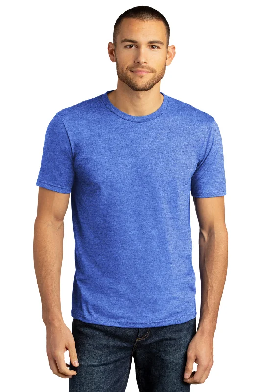 Relaxed Prints District Mens Perfect DTG Short Sleeve Crewneck T-Shirt - Royal Blue Frost