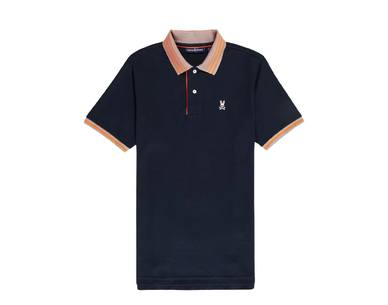 Modern Outdoor Psycho Bunny Men's Norris Pique Polo Navy B6K502Z1PC-NVY