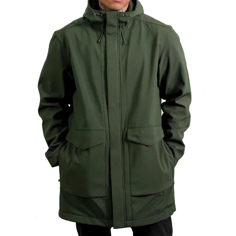 Bold Streetwear Soft Shell Parka - Green