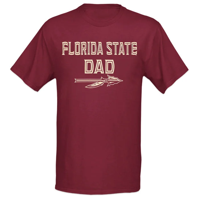 Contemporary Minimalism Ragz Adult/Unisex Florida State Dad Short Sleeve T-shirt - Garnet