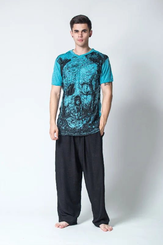 Statement Prints Mens Wonderland T-Shirt in Turquoise