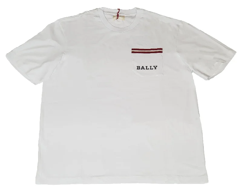 Sophisticated Edge Bally 6233732 Men's Bone 100% Cotton Pocket T-Shirt