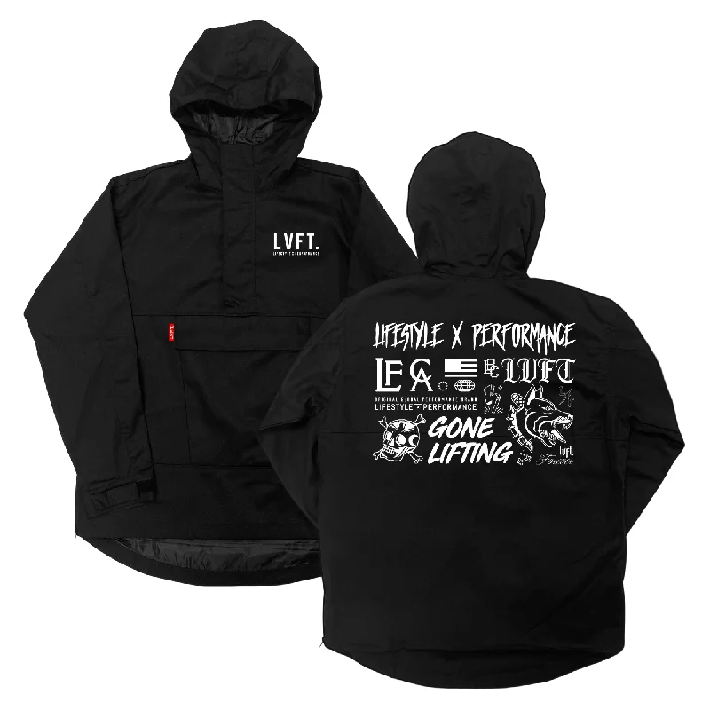 Vintage Utility Doodles Anorak Jacket - Black