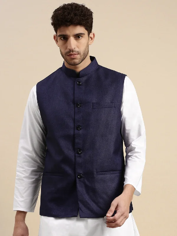 Modern Essentials Men Ethnic Jacket Navy DW14