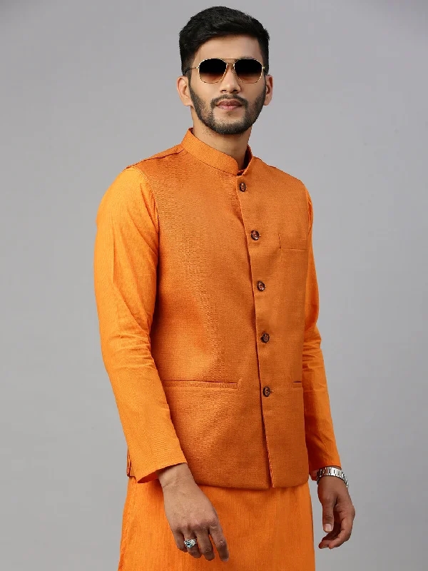 Modern Grunge Men Ethnic Jacket Orange DW20