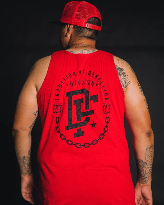 Soft Utility Black Disobedience Tank - Red