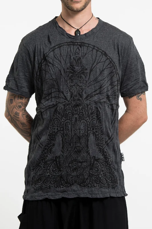 Neutral Layers Mens Hamsa Meditation T-Shirt in Black