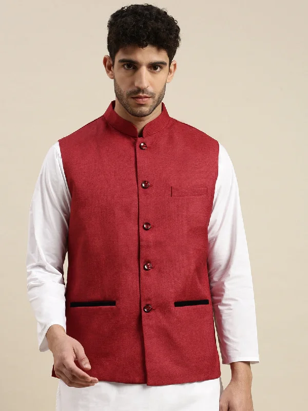 Classic Patterns Men Nehru Jacket Maroon  DB1