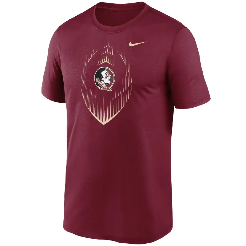 Everyday Utility Nike Men's Seminole Logo Football Design Legend Icon Short Sleeve Performance T-shirt - Garnet