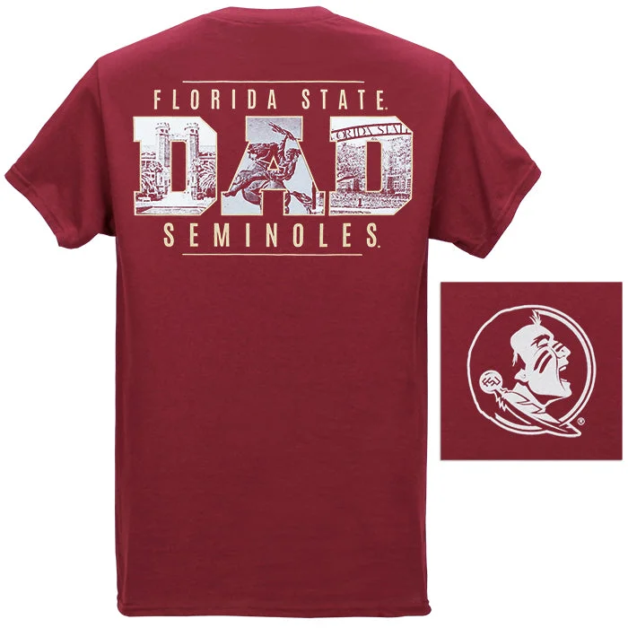 Timeless Layers Image One Adult/Unisex Florida State Dad Campus Photo Short Sleeve T-shirt - Garnet