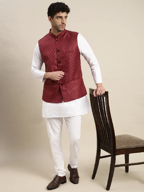 Artistic Layers Men Ethnic Jacket with Kurta Pyjama Set DD2