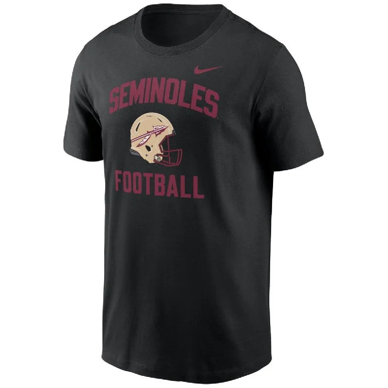 Everyday Basics Nike Men's Seminoles Football Helmet Design Short Sleeve Cotton T-shirt - Black