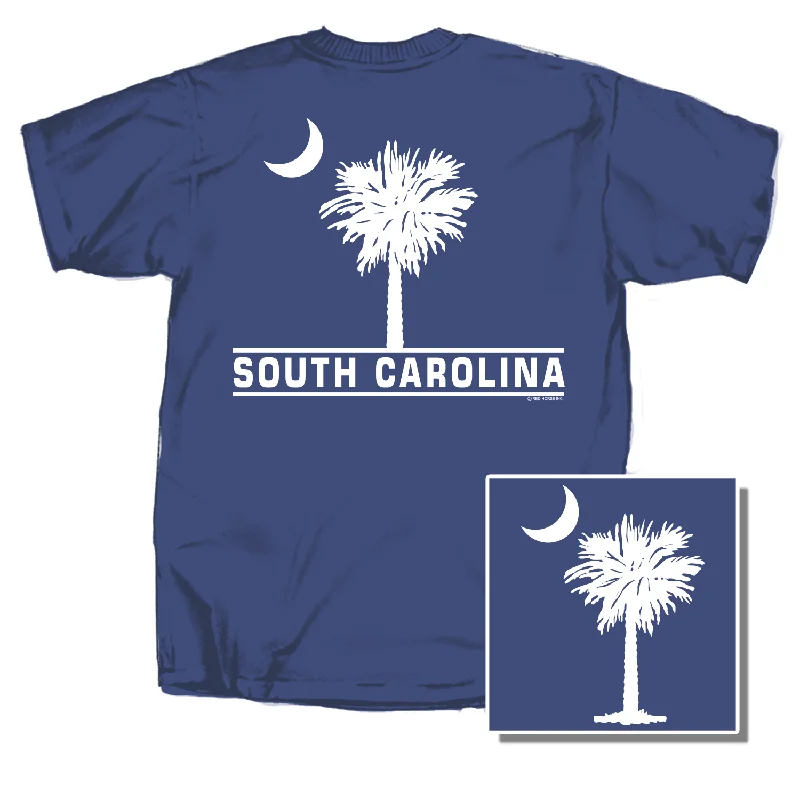 Minimal Earthy South Carolina Palm Tree Short Sleeve T-Shirt