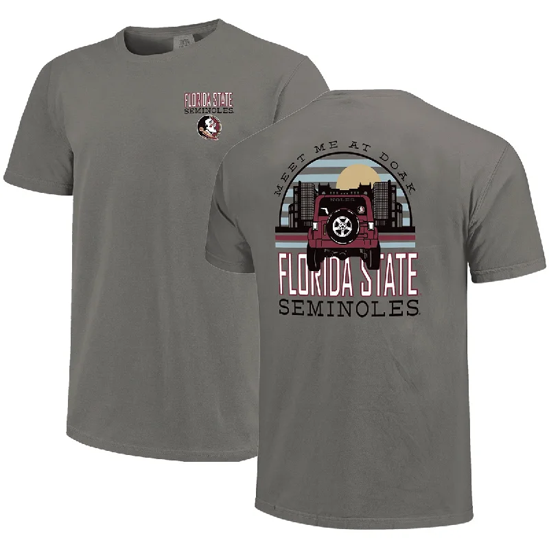 Clean Aesthetic Image One Comfort Colors Adult/Unisex Meet Me at Doak Jeep Design Short Sleeve T-shirt - Grey