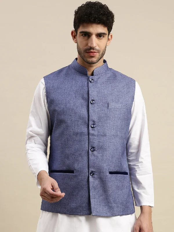 Classic Utility Men Nehru Jacket Blue DB2