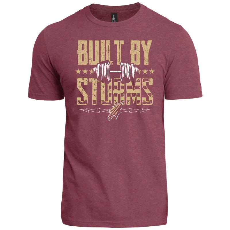 Classic Sporty Ragz Adult/Unisex Built By Storms Design Short Sleeve T-shirt - Garnet