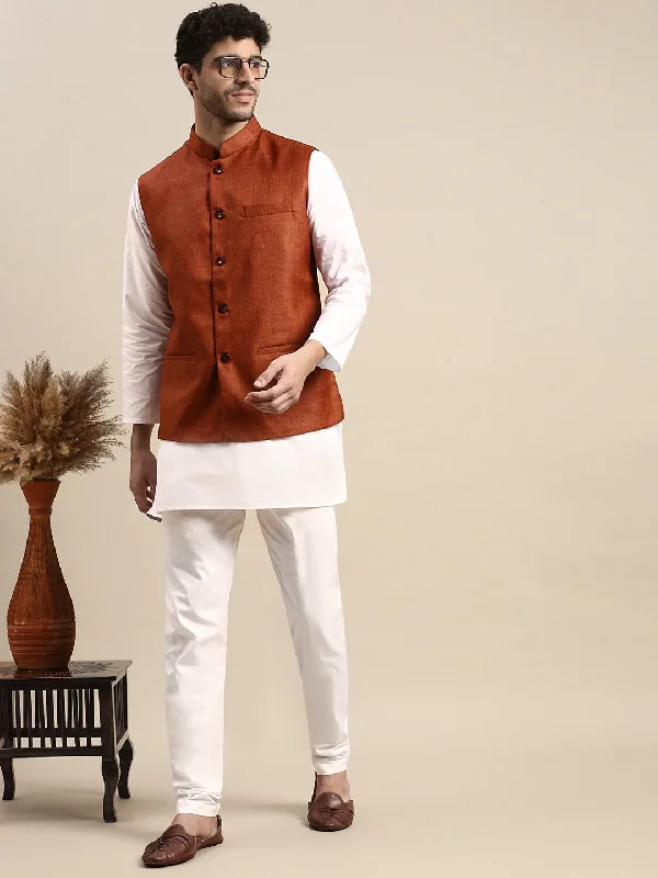 Layered Grunge Mens Ethnic Jacket with Kurta Pyjama Set DW7