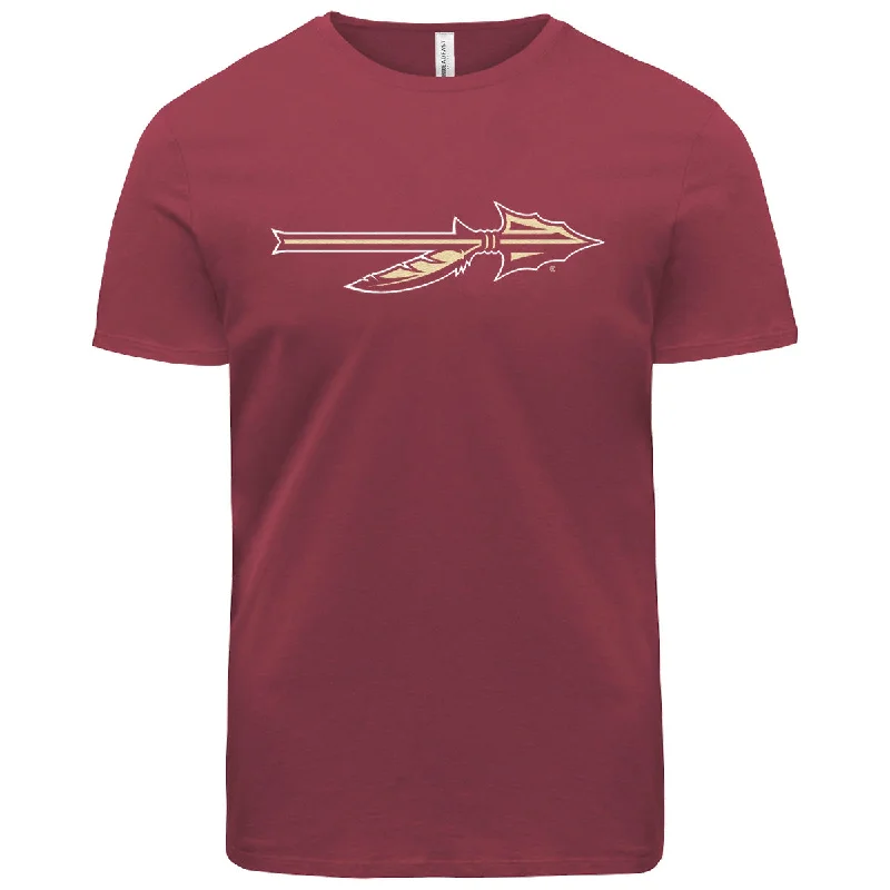 Classic Patterns Ragz Adult/Unisex Spear Logo Short Sleeve T-shirt - Garnet