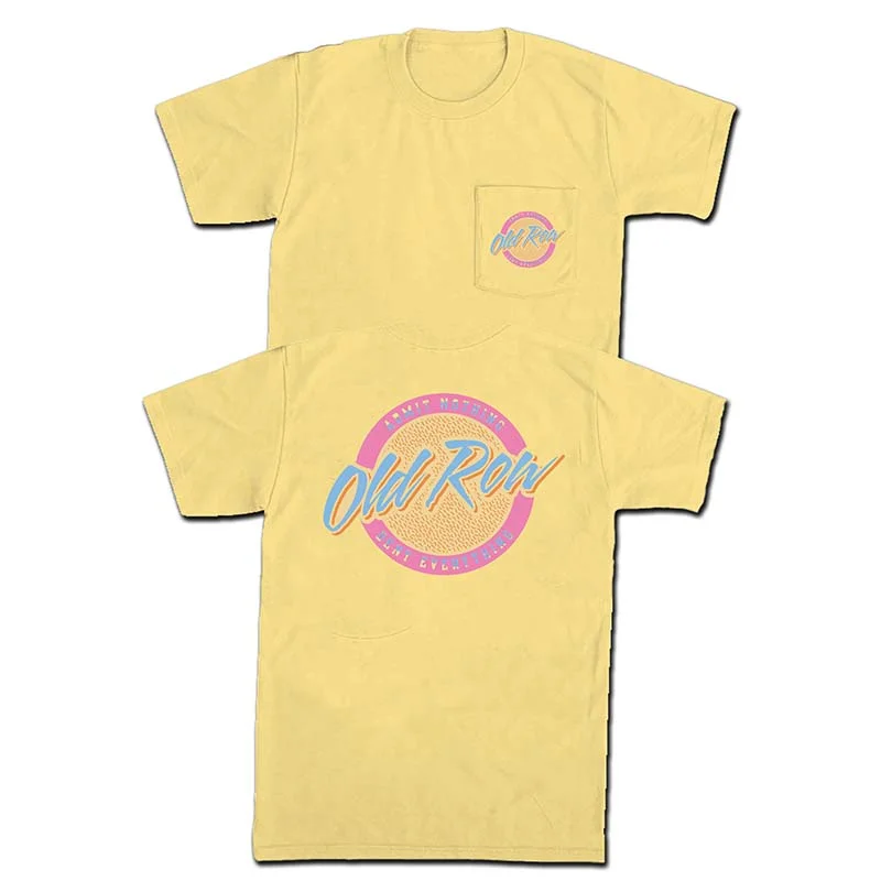 Contemporary Patterns Circle Logo Butter Pocket Short Sleeve T-Shirt