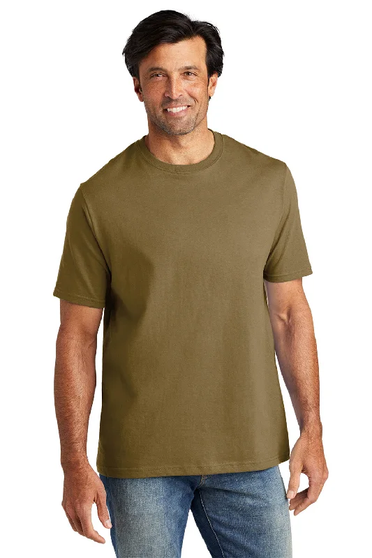 Structured Casual Volunteer Knitwear Mens USA Made All American Short Sleeve Crewneck T-Shirt - Coyote Brown