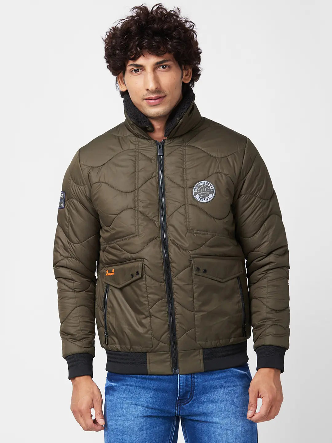 Sophisticated Edge Men'S Bomber Jacket With Sherpa Collar