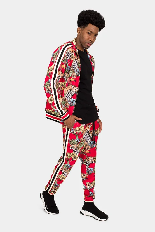 Urban Sportwear G Striped Floral Tiger Track Suit Set