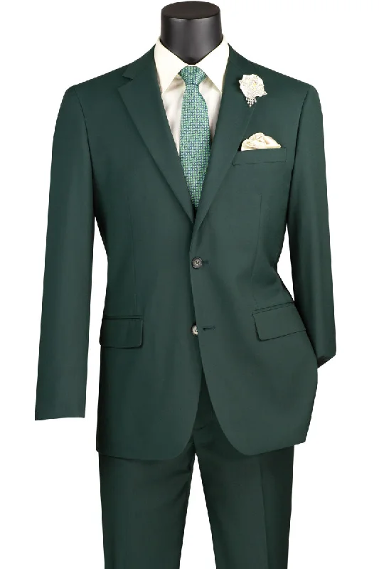 Tailored Grunge Slim Fit Men's Suit 2 Piece 2 Button in Hunter Green