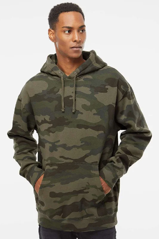 Modern Basics Independent Trading Company Mens Hooded Sweatshirt Hoodie w/ Pouch Pocket - Forest Green Camo