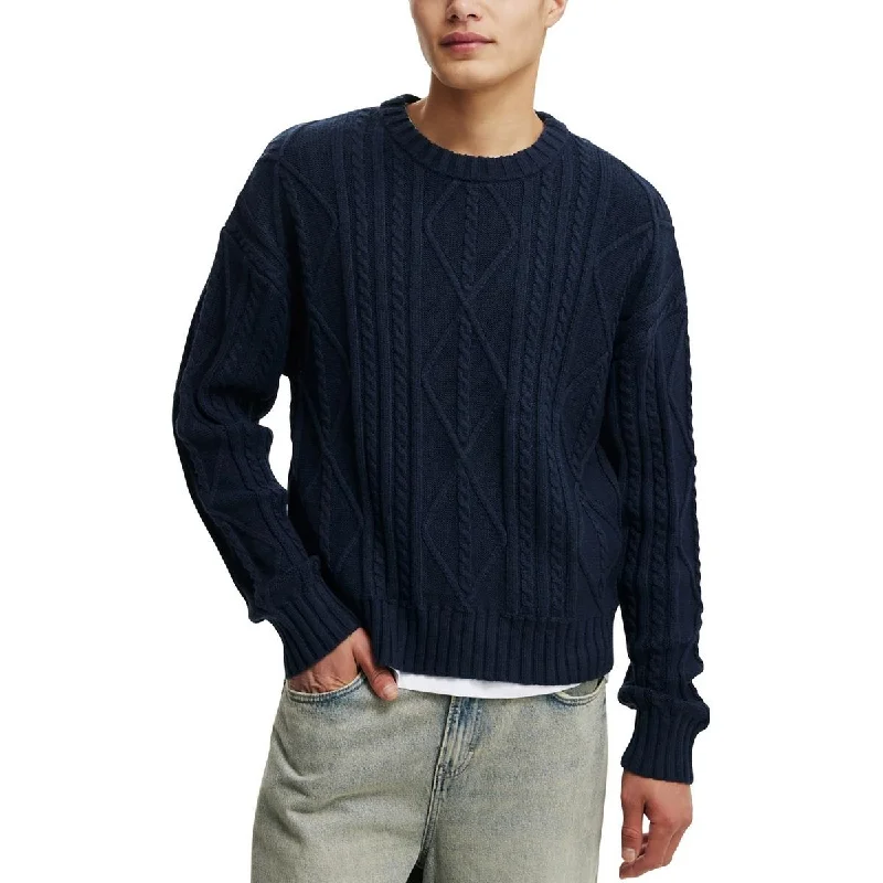 Contemporary Outfit Cotton On Mens Ribbed Cable Knit Crewneck Sweater