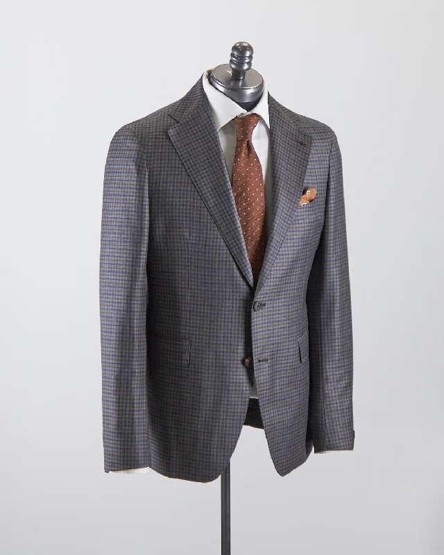 Statement Denim All Season Super 130's Gingham Semi-Constructed Suit