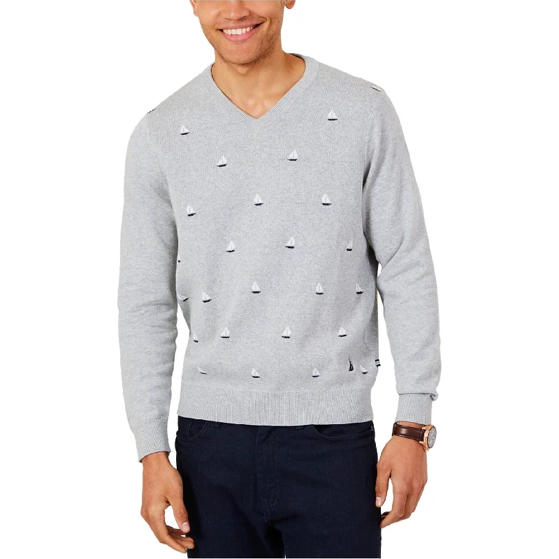 Preppy Minimalism Nautica Mens Sailboat Pullover Sweater