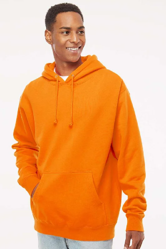 Sophisticated Edge Independent Trading Company Mens Hooded Sweatshirt Hoodie w/ Pouch Pocket - Safety Orange