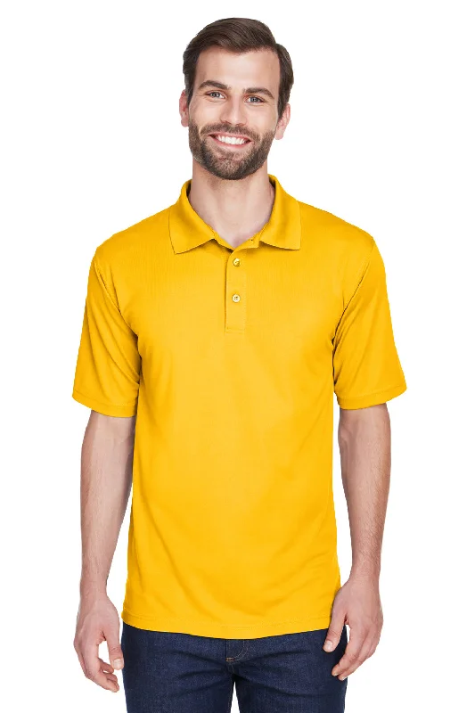 Chic Essentials UltraClub Mens Cool & Dry Moisture Wicking Short Sleeve Polo Shirt - Gold