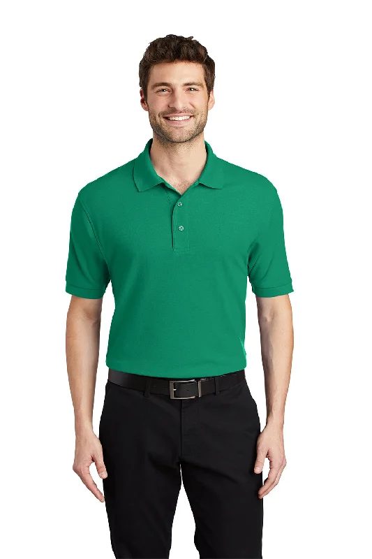 Bold Urban Port Authority Mens Silk Touch Wrinkle Resistant Short Sleeve Polo Shirt - Kelly Green