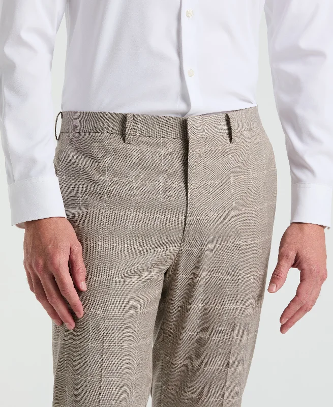 Artistic Layers Skinny Fit Windowpane Pattern Suit Pant