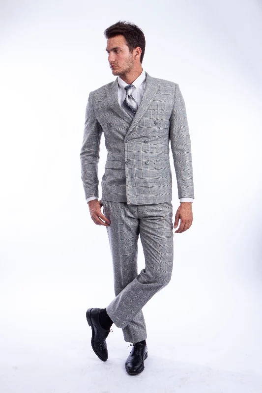 Vintage Sports Light Grey Suit For Men Formal Suits For All Ocassions