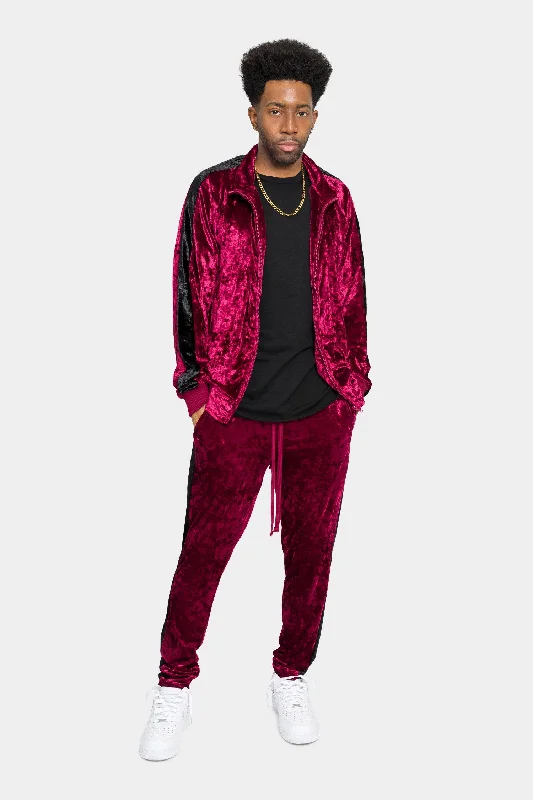 Simplistic Layers Accented Velour Track Suit