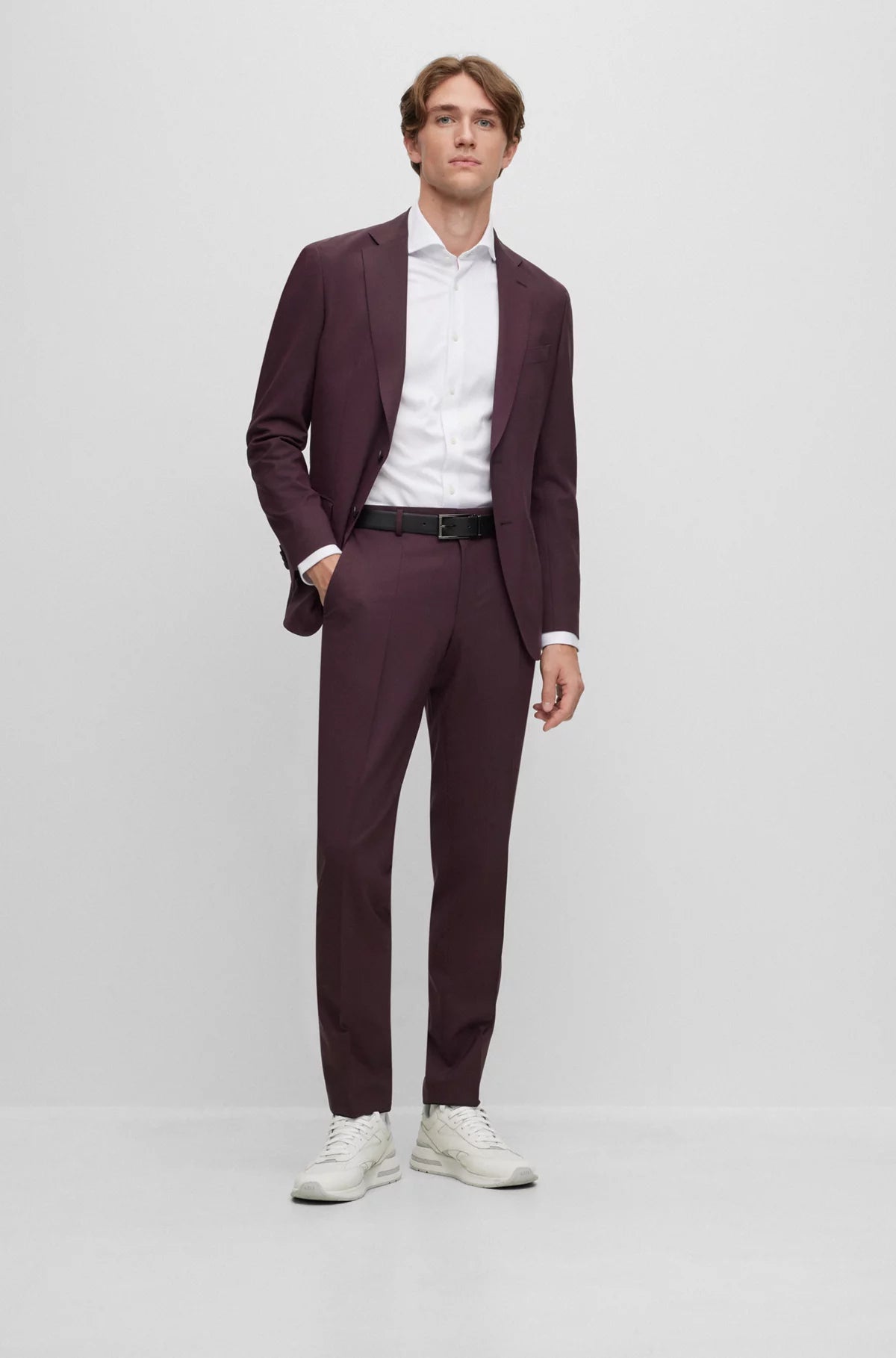 Timeless Modern P-Huge 2 Piece Slim-Fit Suit in Melange Stretch Wool 50502500