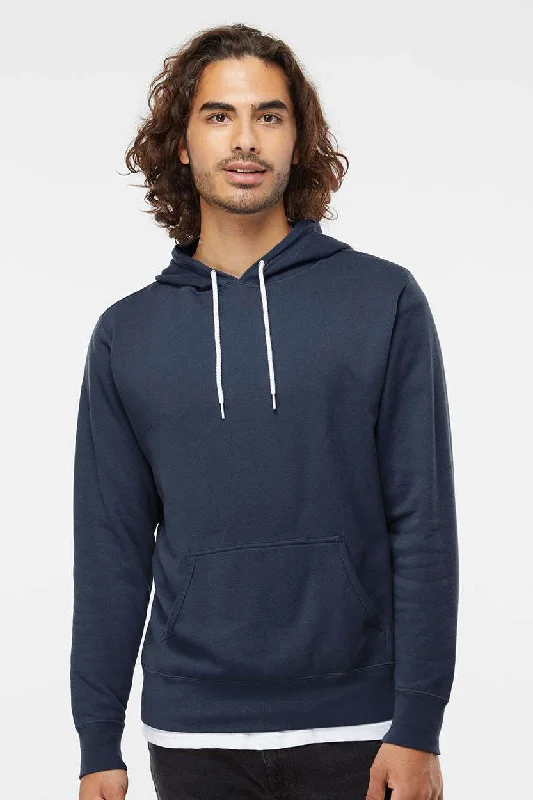 Trendy Casual Independent Trading Company Mens Hooded Sweatshirt Hoodie w/ Pouch Pocket - Slate Blue